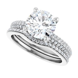 Rings Platinum 8 mm Round Engagement Ring Mounting