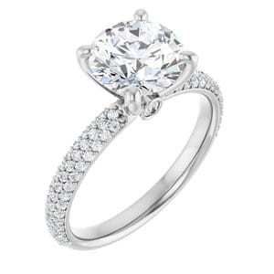 Rings Platinum 8 mm Round Engagement Ring Mounting