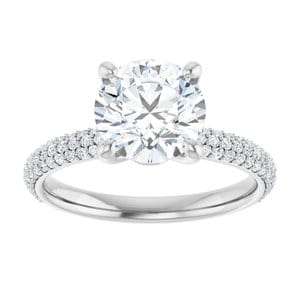 Rings Platinum 8 mm Round Engagement Ring Mounting