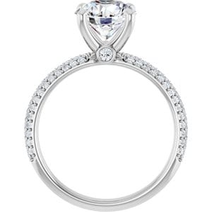 Rings Platinum 8 mm Round Engagement Ring Mounting