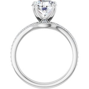 Rings Platinum 8 mm Round Engagement Ring Mounting