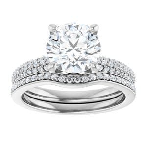 Rings Platinum 8 mm Round Engagement Ring Mounting