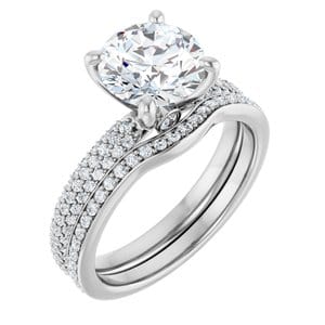Rings Platinum 8 mm Round Engagement Ring Mounting