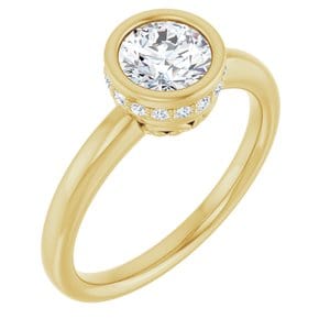 Rings 14K Yellow  6 mm Round Engagement Ring Mounting