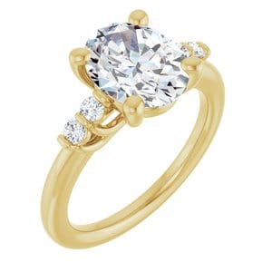 Rings 14K Yellow  10x8 mm Oval Engagement Ring Mounting