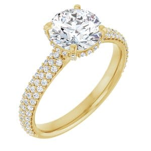 Rings 14K Yellow 7.4 mm Round Engagement Ring Mounting