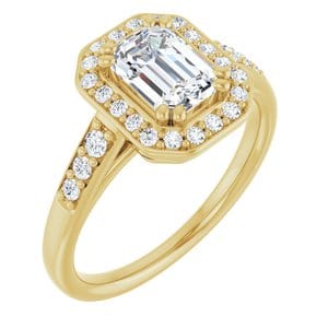 Rings 14K Yellow 7x5 mm Emerald Engagement Ring Mounting