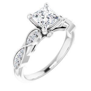 Rings 14K White 5.5x5.5 mm Square Infinity-Inspired Engagement Ring Mounting