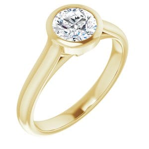 Rings 14K Yellow  6 mm Round Engagement Ring Mounting