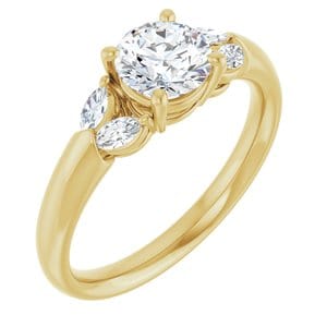 Rings 14K Yellow 6 mm Round Engagement Ring Mounting