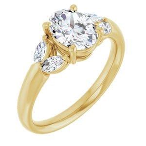 Rings 14K Yellow 8x6 mm Oval Engagement Ring Mounting