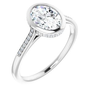 Rings Sterling Silver  8x6 mm Oval Engagement Ring Mounting