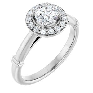 Rings 14K White 5.2 mm Round Engagement Ring Mounting
