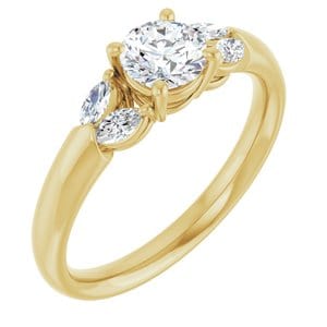 Rings 14K Yellow 5.2 mm Round Engagement Ring Mounting