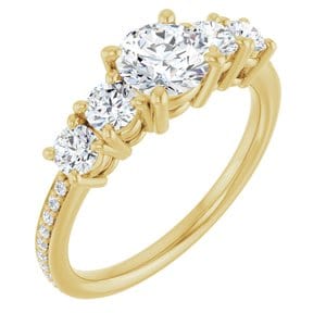 Rings 14K Yellow 5.8 mm Round Engagement Ring Mounting