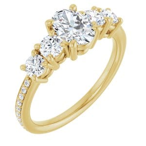Rings 10K Yellow 7x5 mm Oval Engagement Ring Mounting