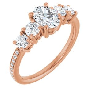 Rings 14K Rose 7x5 mm Oval Engagement Ring Mounting