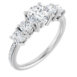 Rings Platinum 6 mm Round Engagement Ring Mounting