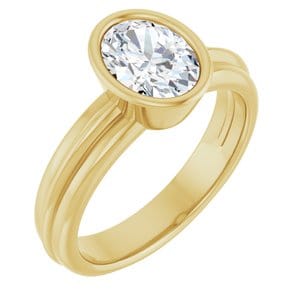 Rings 14K Yellow  8x6 mm Oval Solitaire Engagement Ring Mounting