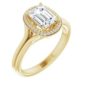 Rings 14K Yellow  7x5 mm Emerald Engagement Ring Mounting