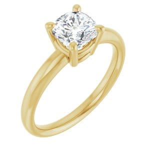 Rings 14K Yellow 6 mm Cushion Engagement Ring Mounting