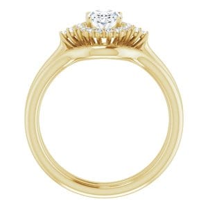Rings 14K Yellow 7x5 mm Oval Halo-Style Engagement Ring Mounting
