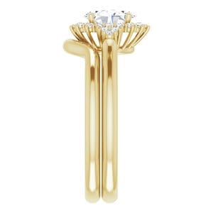 Rings 14K Yellow 7x5 mm Oval Halo-Style Engagement Ring Mounting