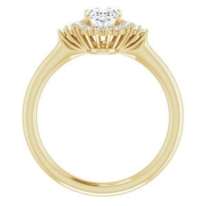 Rings 14K Yellow 7x5 mm Oval Halo-Style Engagement Ring Mounting