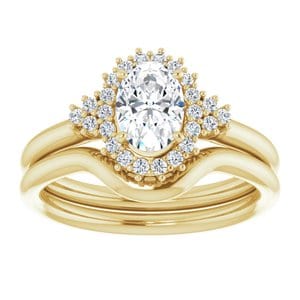 Rings 14K Yellow 7x5 mm Oval Halo-Style Engagement Ring Mounting
