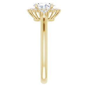 Rings 14K Yellow 7x5 mm Oval Halo-Style Engagement Ring Mounting