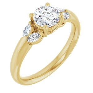 Rings 14K Yellow 5.8 mm Round Engagement Ring Mounting