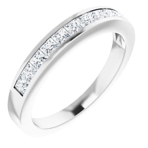 Rings 14K White 1/2 CTW Natural Diamond Anniversary Band