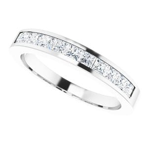 Rings 14K White 1/2 CTW Natural Diamond Anniversary Band