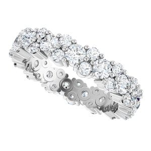 Rings 14K White Round Eternity Band Mounting Size 5