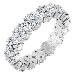 Rings 14K White Round Eternity Band Mounting Size 5