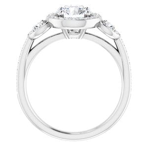 Rings 14K White 6.5 mm Round 1/3 CTW Natural Diamond Semi-Set Engagement Ring