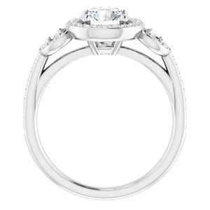 Rings 14K White 6.5 mm Round 1/3 CTW Natural Diamond Semi-Set Engagement Ring