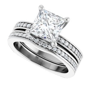 Rings 14K White 7 mm Square Engagement Ring Mounting