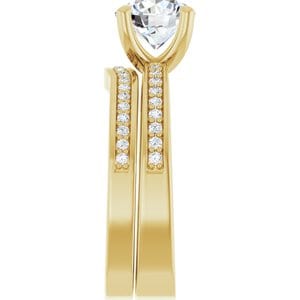 Rings 14K Yellow 7.4 mm Round Engagement Ring Mounting