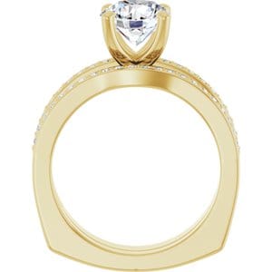 Rings 14K Yellow 7.4 mm Round Engagement Ring Mounting