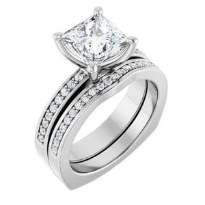 Rings 14K White 7 mm Square Engagement Ring Mounting