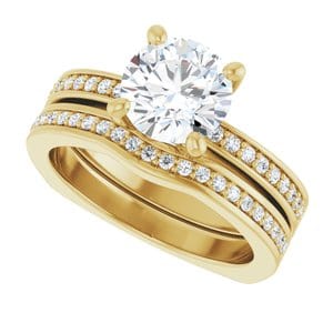 Rings 14K Yellow 7.4 mm Round Engagement Ring Mounting