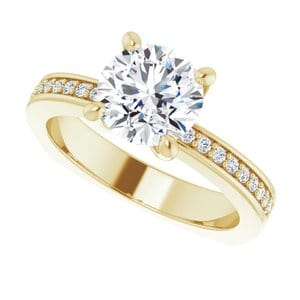 Rings 14K Yellow 7.4 mm Round Engagement Ring Mounting