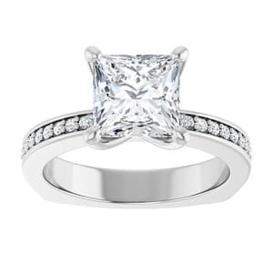 Rings 14K White 7 mm Square Engagement Ring Mounting