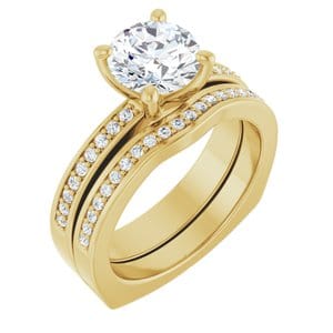 Rings 14K Yellow 7.4 mm Round Engagement Ring Mounting
