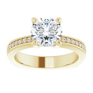 Rings 14K Yellow 7.4 mm Round Engagement Ring Mounting