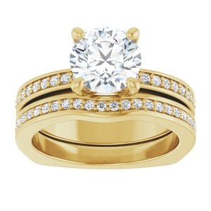 Rings 14K Yellow 7.4 mm Round Engagement Ring Mounting