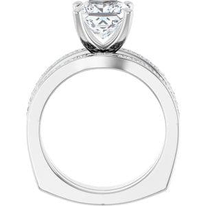 Rings 14K White 7 mm Square Engagement Ring Mounting