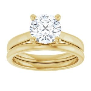 Rings 14K Yellow 7.4 mm Round Engagement Ring Mounting