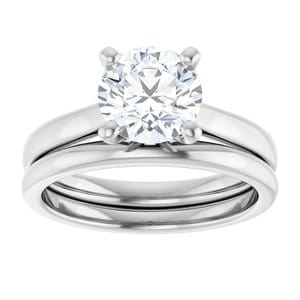 Rings Platinum 7.4 mm Round Engagement Ring Mounting